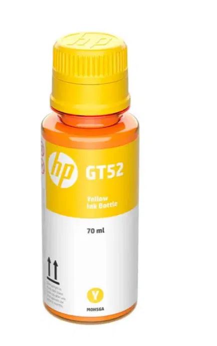 Botella de Tinta Original HP GT52 Amarillo 70ml, Rendimiento 8,000 Páginas