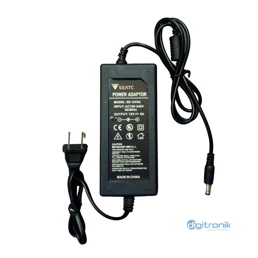Fuente de Alimentación para Cámara 12V 5A Seatc