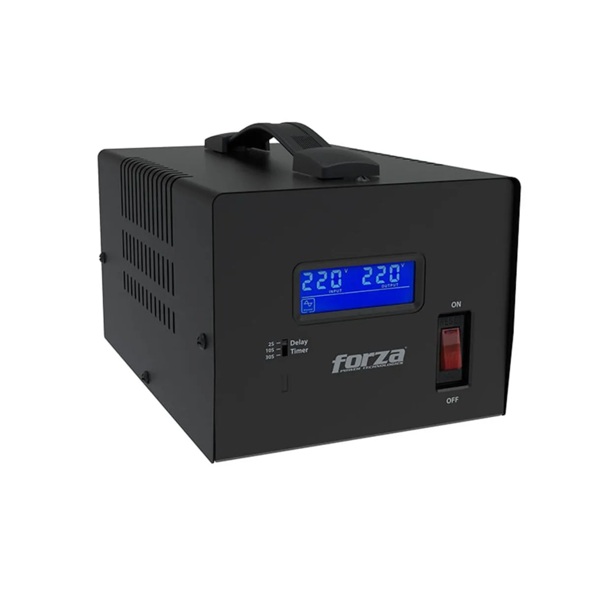 Estabilizador de Voltaje Forza FVR-6002, 6000VA/3000W, 3 Tomas, Negro, foto 3