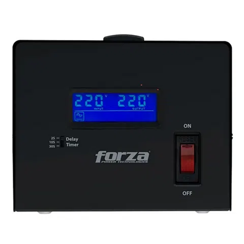 Estabilizador de Voltaje Forza FVR-6002, 6000VA/3000W, 3 Tomas, Negro