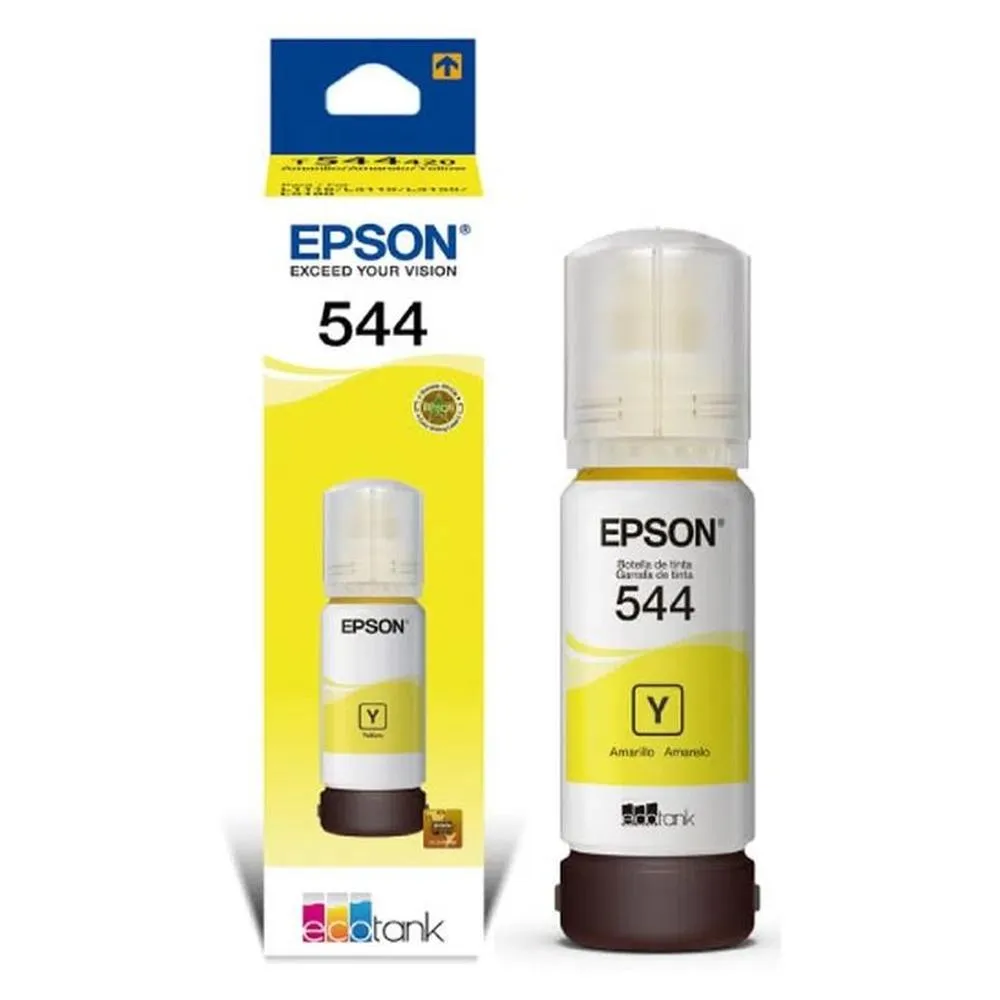 Botella de Tinta Original Epson T544 Amarillo 65ml para EcoTank L3110, L3150 y L5190