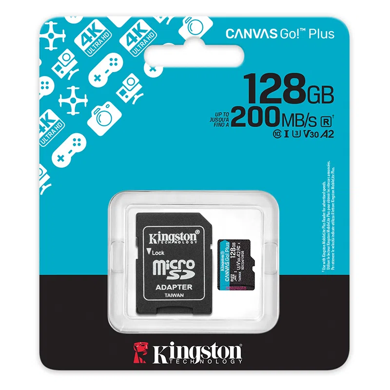 Memoria Flash microSD Kingston Canvas Go! Plus, 128GB, con Adaptador SD