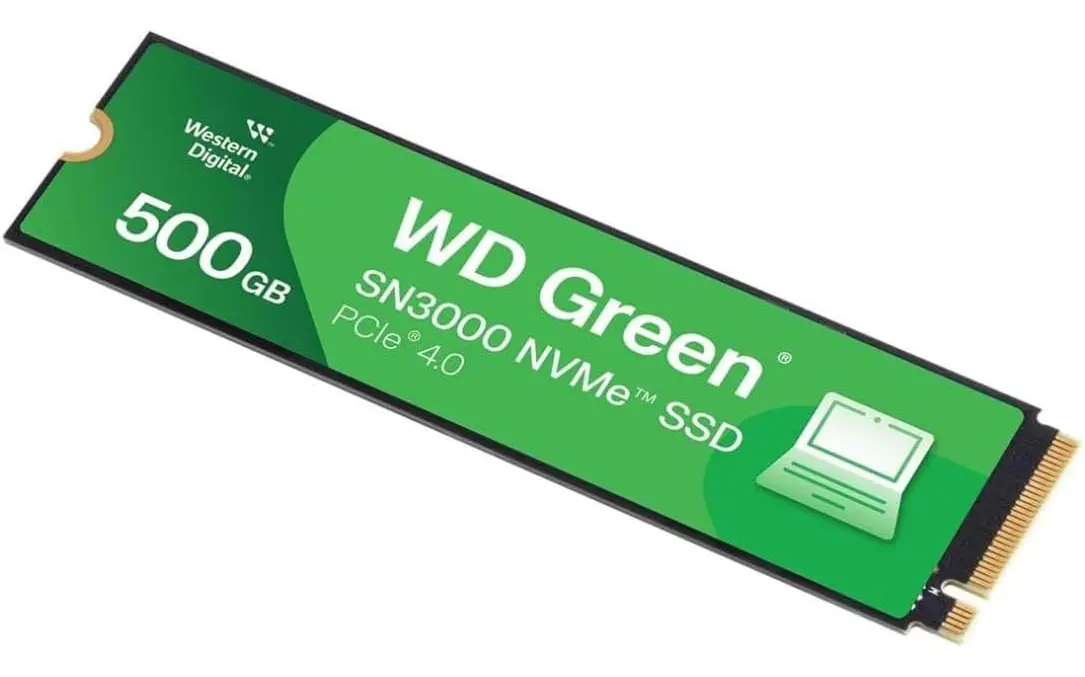 Unidad en Estado Sólido WD Green SN3000 NVMe 500GB M.2 2280, PCIe Gen4 x4 NVMe, 5000 MB/s Lectura y 4100 MB/s Escritura