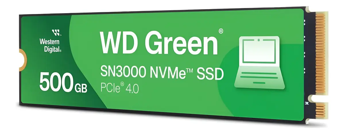 Unidad en Estado Sólido WD Green SN3000 NVMe 500GB M.2 2280, PCIe Gen4 x4 NVMe, 5000 MB/s Lectura y 4100 MB/s Escritura