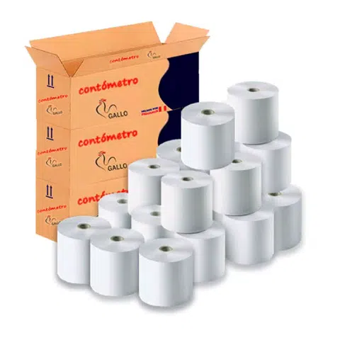 Rollo de Papel Contómetro Térmico Gallo 80mm X 83m