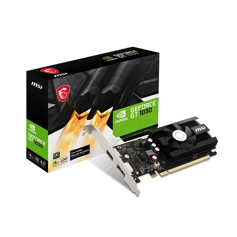 Tarjeta de Video MSI GeForce GT 1030 4GB DDR4 64-bit, PCIe 3.0, HDMI y DisplayPort, Low Profile