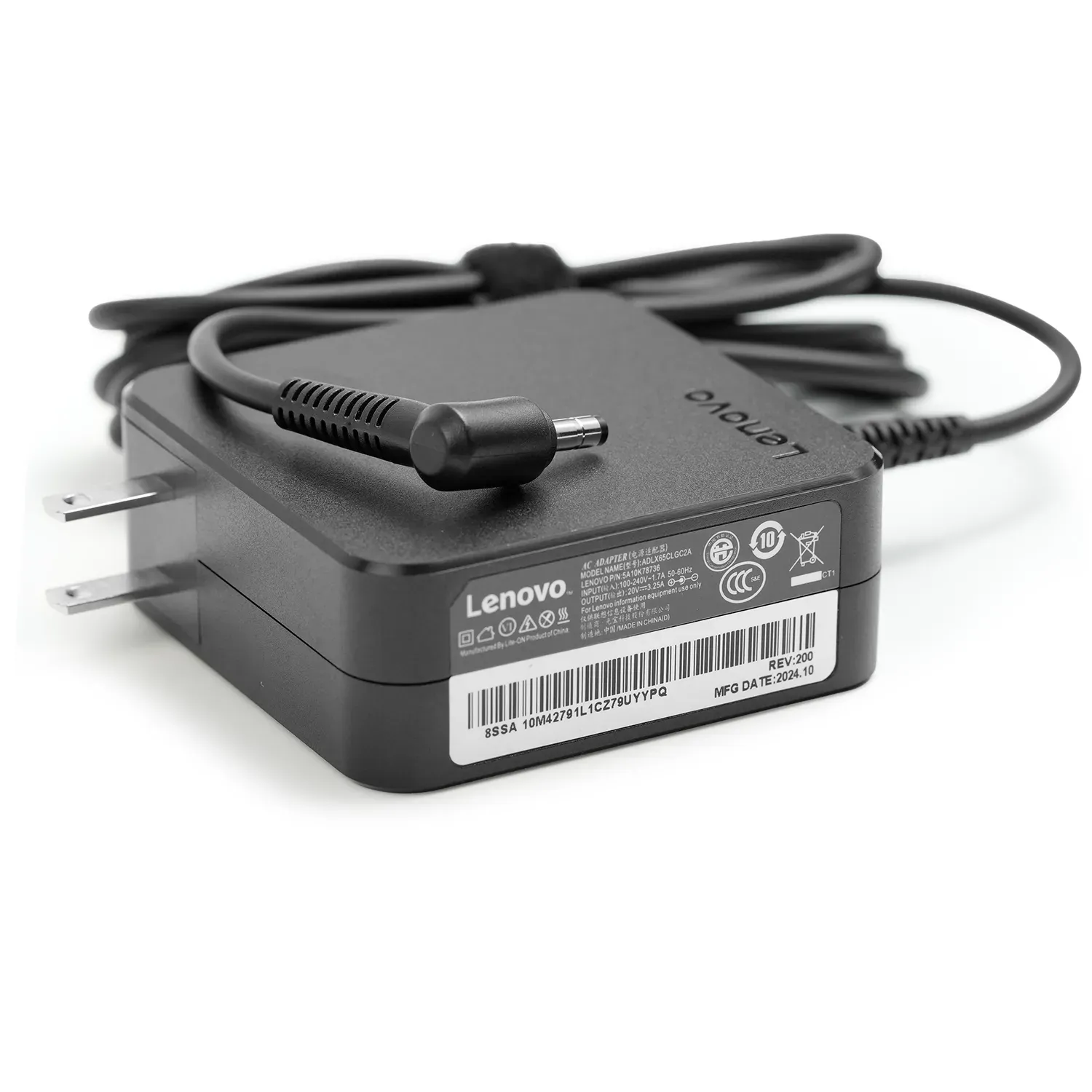 Cargador Lenovo Punta Fina Cuadrado 20V 3.25A 4.0X1.7, foto 2