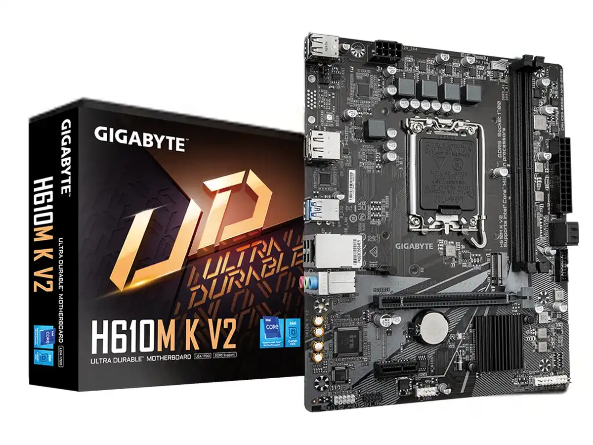 Placa Madre Gigabyte H610M K V2 DDR5, Intel H610, LGA1700, Micro-ATX, M.2 PCIe 3.0, PCIe 4.0, LAN Gigabit
