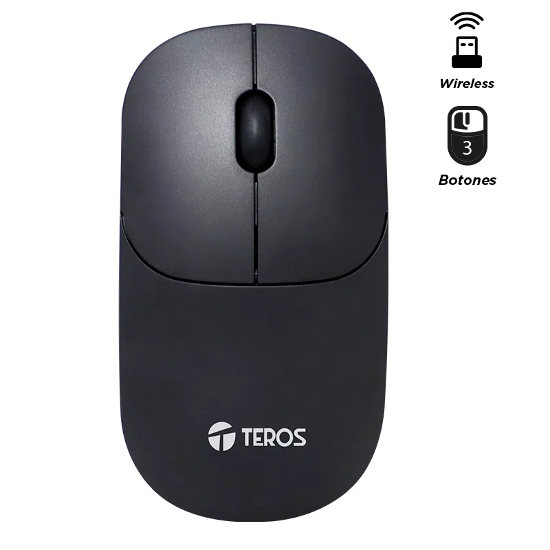 Mouse Óptico Inalámbrico Teros TE-1217S 1000 dpi, 2.4GHz, Receptor USB, 3 Botones, Negro