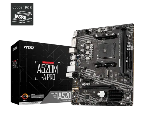 Placa Madre MSI A520M - a Pro / AM4 / DDR4 / SATA 6GB/ M.2