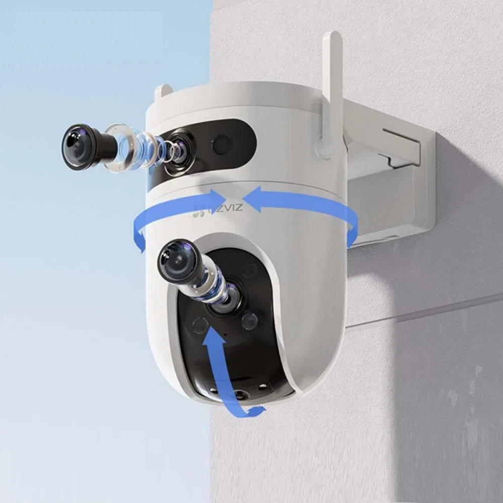 Cámara IP WiFi Domo 2K Dual Lente (3MP+3MP) PT Motorizada, Exterior IP66 Ezviz CS-H9C-R100-8H33WKFL