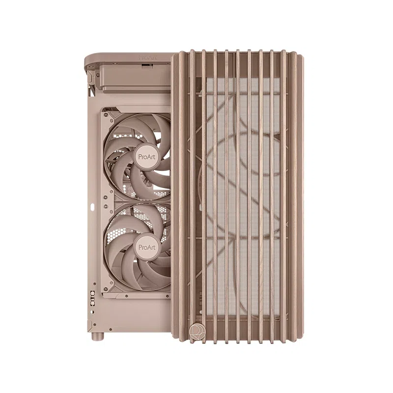 Case ASUS ProArt PA401 Wood Edition Beige - Tempered Glass Panel