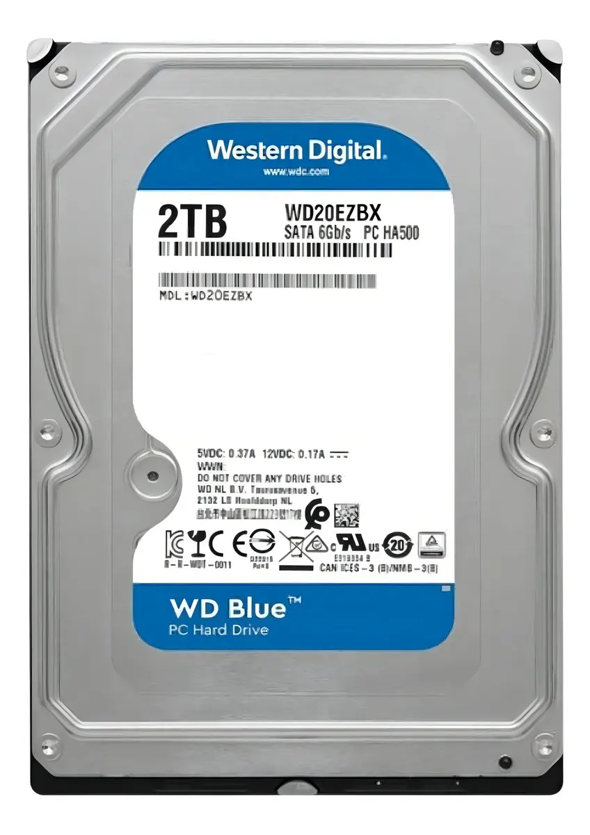 Disco Duro Interno Western Digital WD Blue 2TB 3.5", SATA III 6 Gb/s, 7200 RPM, 256MB Caché