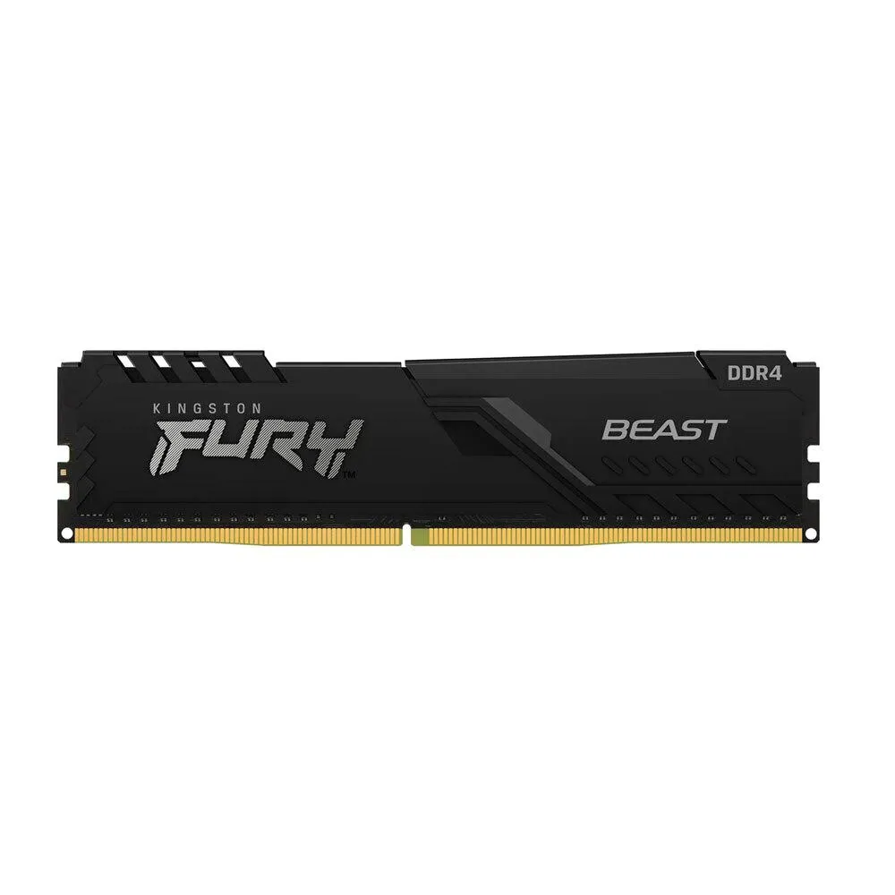 Memoria RAM Kingston Fury Beast Black 8GB DDR4 3200MHz UDIMM para PC, CL16, XMP 2.0, Disipador Negro