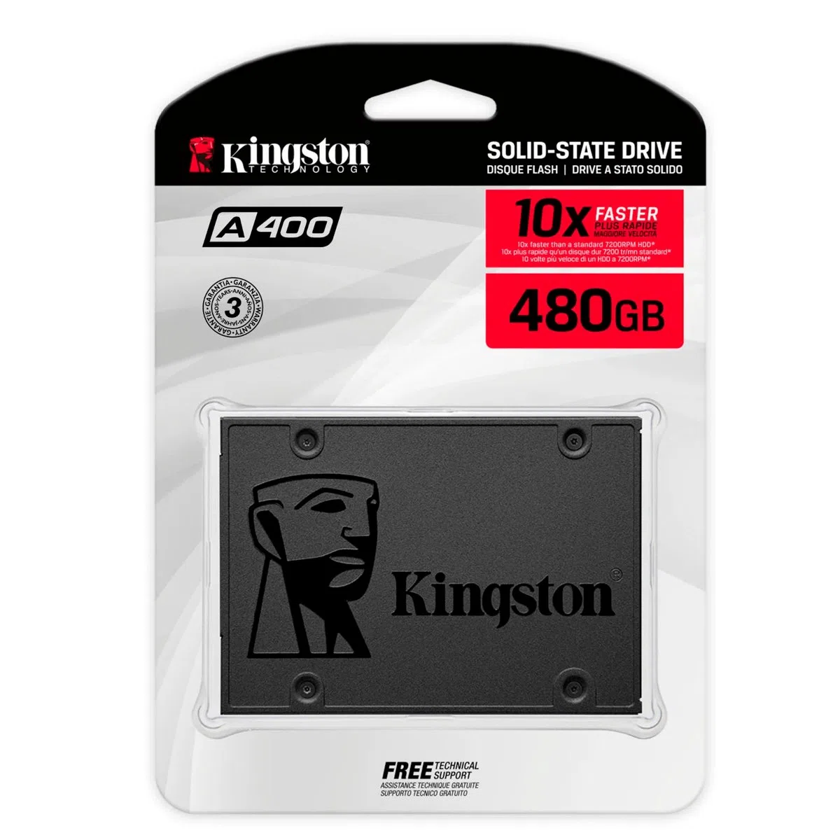 Unidad en Estado Sólido Kingston A400 480GB SATA 2.5", SATA III 6 Gb/s, 500 MB/s Lectura y 450 MB/s Escritura