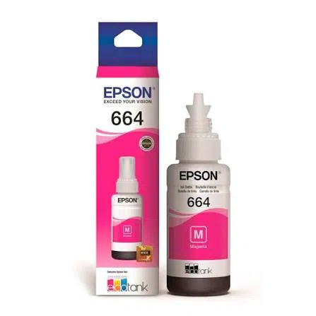 Botella de Tinta Original Epson 664 Magenta 70ml para EcoTank L210, L355, L380, L455 y L555