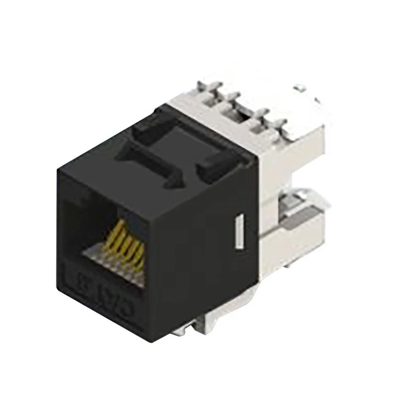 Jack RJ45 Cat. 6 Dixon 180º Poncheo Negro KJ88-C6-US Black