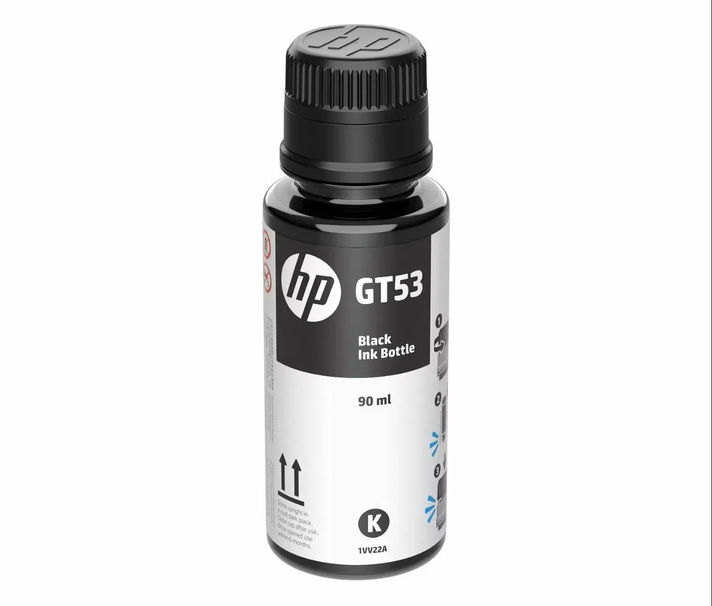 Botella de Tinta Original HP GT53 Negro 90ml, Rendimiento 4,000 Páginas