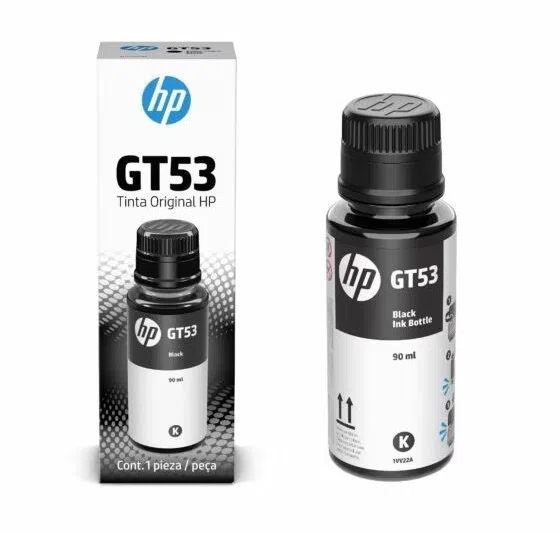 Botella de Tinta Original HP GT53 Negro 90ml, Rendimiento 4,000 Páginas