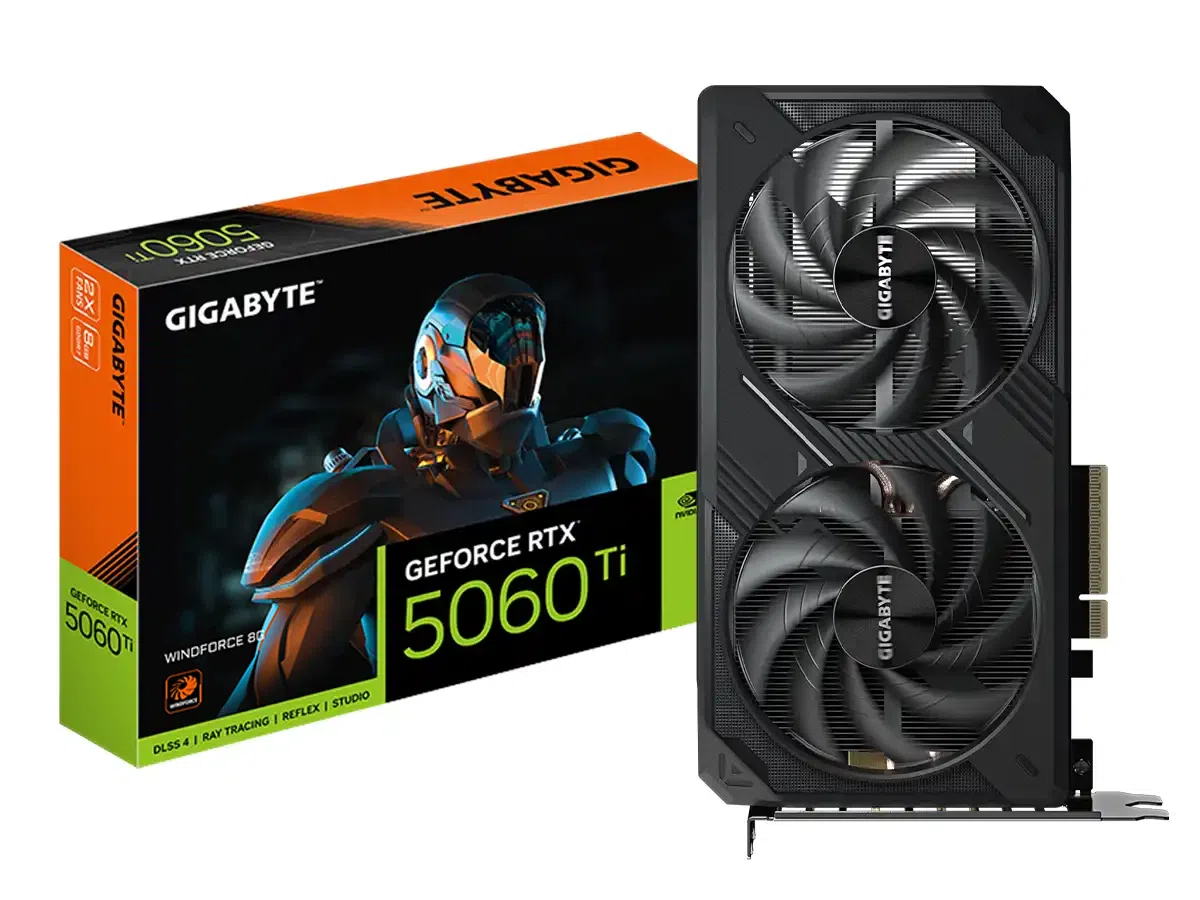 Tarjeta de Video Gigabyte GeForce RTX 5060 Ti Windforce Oc 8GB GDDR7 128-bit, PCIe 5.0, HDMI 2.1b y 3x DisplayPort 2.1b