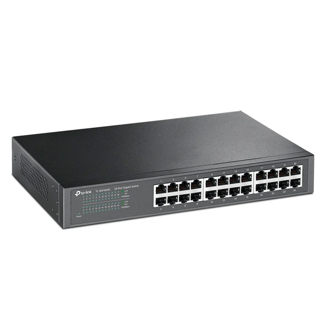 Switch 24 Puertos 10/100/1000 Gigabit TP-Link TL-SG1024D Metálico