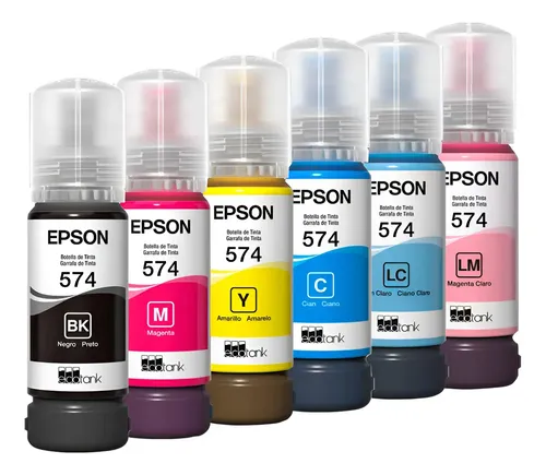 Pack 6 Tintas Originales Epson T574 65ml para EcoTank L8050 y L18050