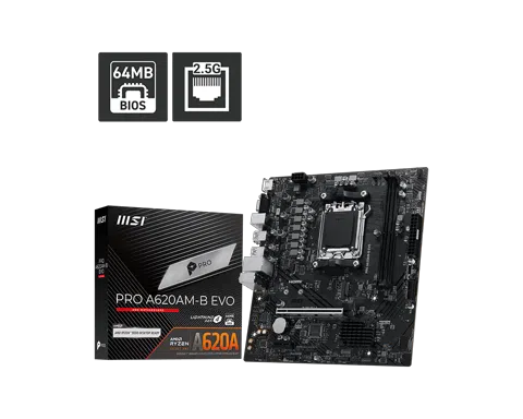 Placa Madre MSI Pro A620AM-B Evo / AM5 / DDR5 / M.2