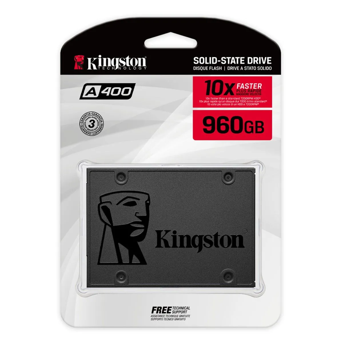 Unidad en Estado Sólido Kingston A400 960GB SATA 2.5", SATA III 6 Gb/s, 500 MB/s Lectura y 450 MB/s Escritura