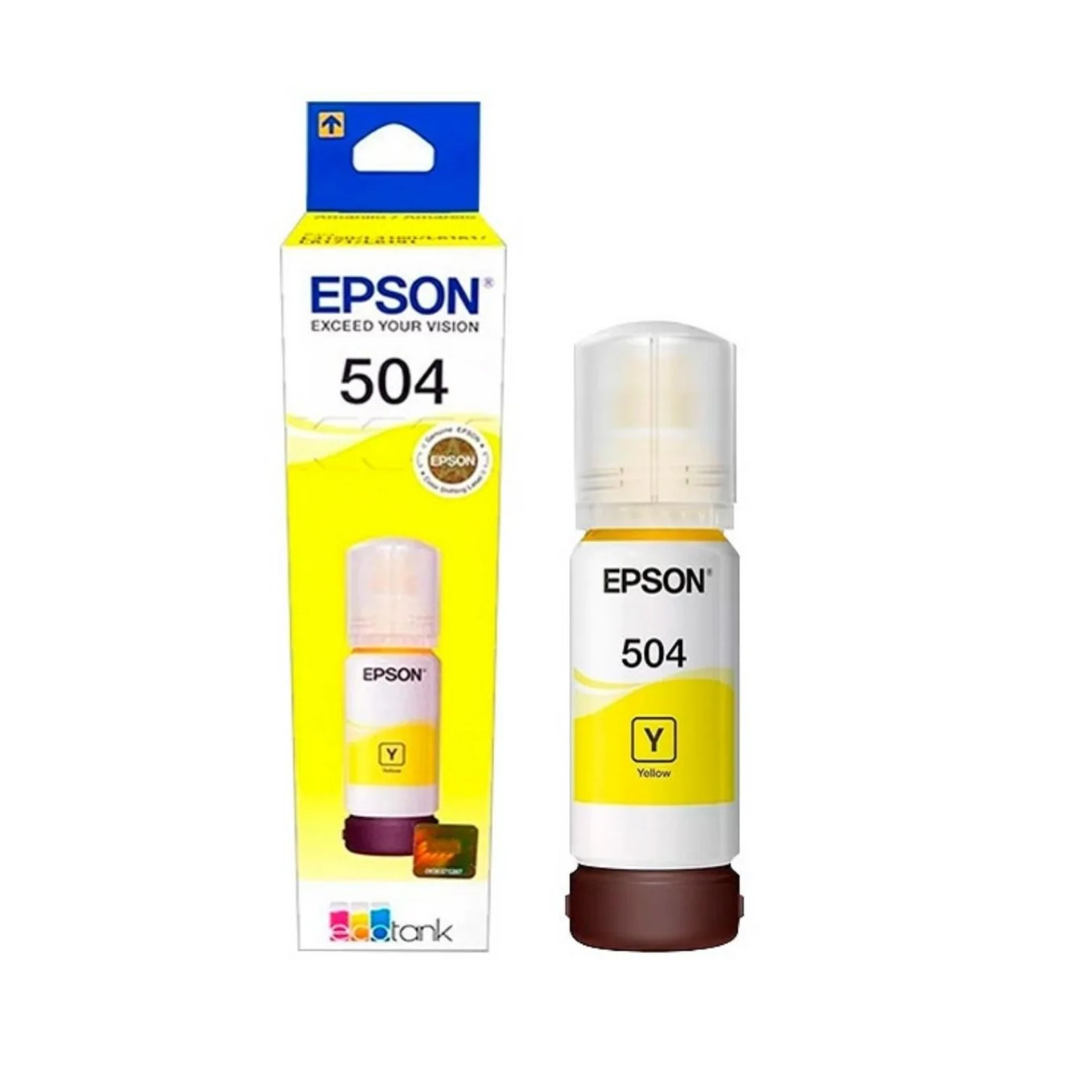 Botella de Tinta Original Epson T504 Amarillo 70ml para EcoTank L4150, L4160, L6161 y L6171
