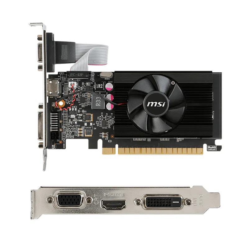 Tarjeta de Video MSI GeForce GT 710 2GB DDR3 64-bit, PCIe 2.0, HDMI, DVI y VGA, Low Profile