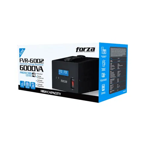 Estabilizador Forza FVR-1222USB 1200VA 600W 8OUT Ga