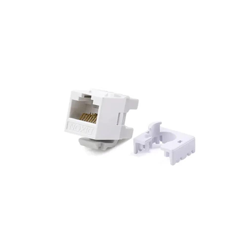 Jack RJ45 Cat. 6 Dixon 180° Poncheo Blanco KJ88-C6-US White
