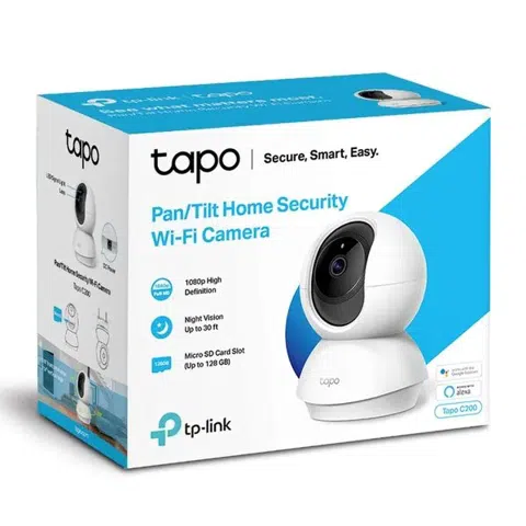 Cámara de Seguridad Tapo C200 Interior, 1080P, Wi-Fi, Infrarrojo, Rotativo, Blanco