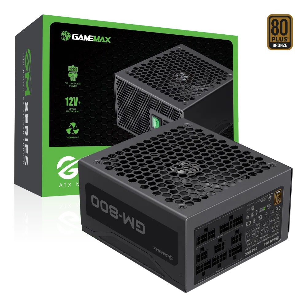 Fuente de Poder Gamemax GM-800W Modular 80P Bronze