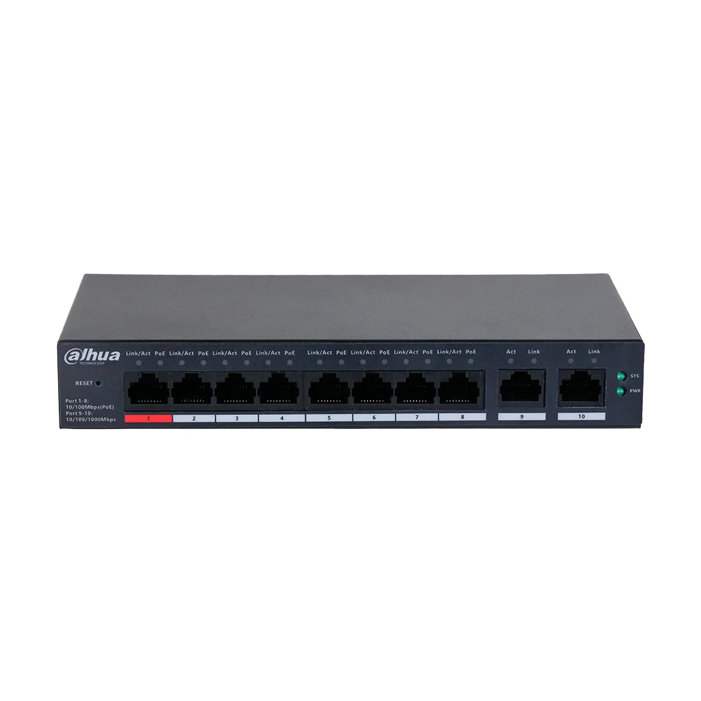 Switch PoE 8CH 110W Administrable en la Nube Dahua CS4010-8ET-110