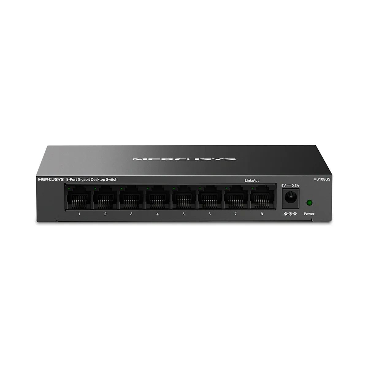 Switch Mercusys MS108GS 8 Puertos Gigabit Ethernet 10/100/1000 Mbps, Carcasa Metálica, No Gestionable