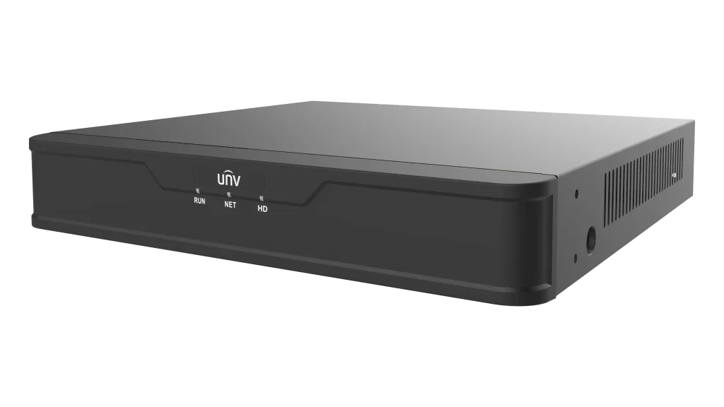 NVR 4 Canales PoE 2MP H.265+/ULTRA 265 Compresión, Salida HDMI 4K / VGA 1080P, ONVIF, UNV NVR301‑04S3‑P4