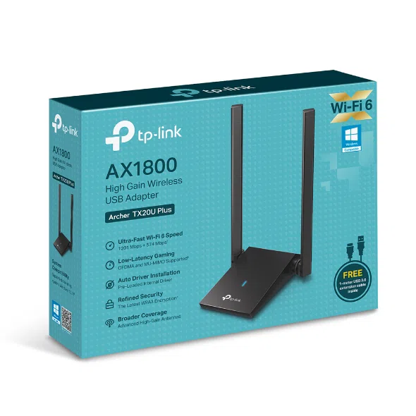 Adaptador Nano USB TP-Link WiFi 6 TP-ARCHER-TX20U AX1800 Doble Banda 2.4-5GHZ