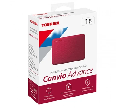 Disco Duro Externo Toshiba Canvio Advance 1TB 2.5", USB 3.2 Gen 1, Color Rojo