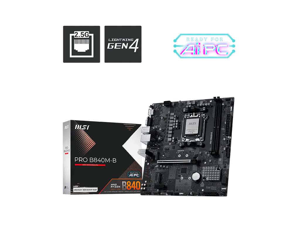 Placa Madre MSI Pro B840M-B / AM5 / DDR5 / M.2
