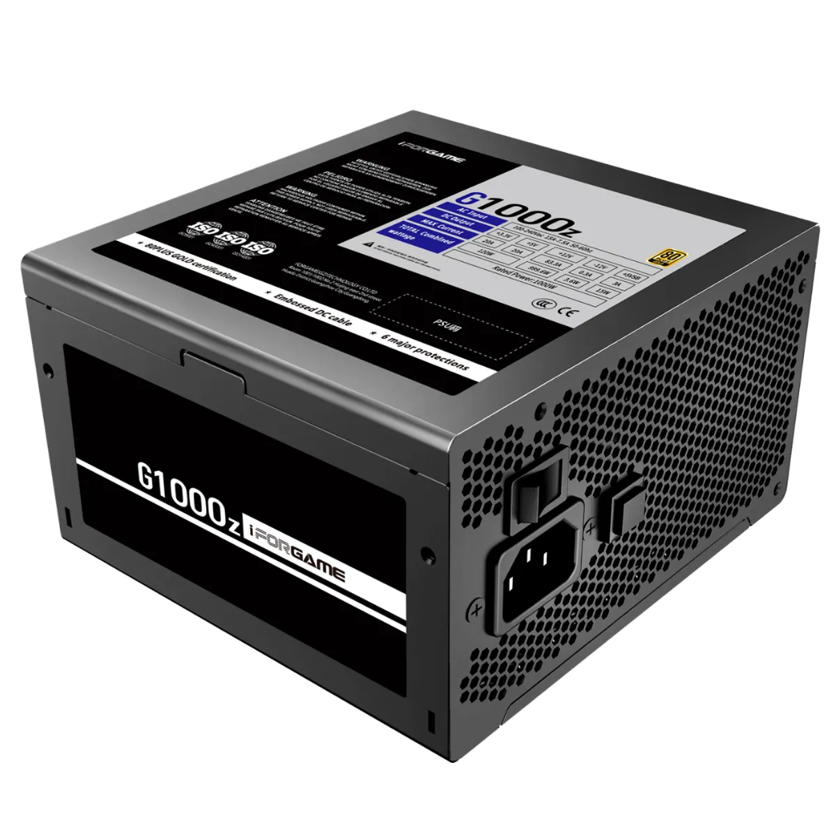Fuente Poder Gamer 1000W ATX 3.1 PCIe 5.1 80 Plus Gold Iforgame G1000Z