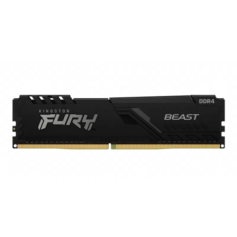 Memoria RAM Kingston Fury Beast Black 16GB DDR4 3200MHz UDIMM para PC, CL16, XMP 2.0, Disipador Negro