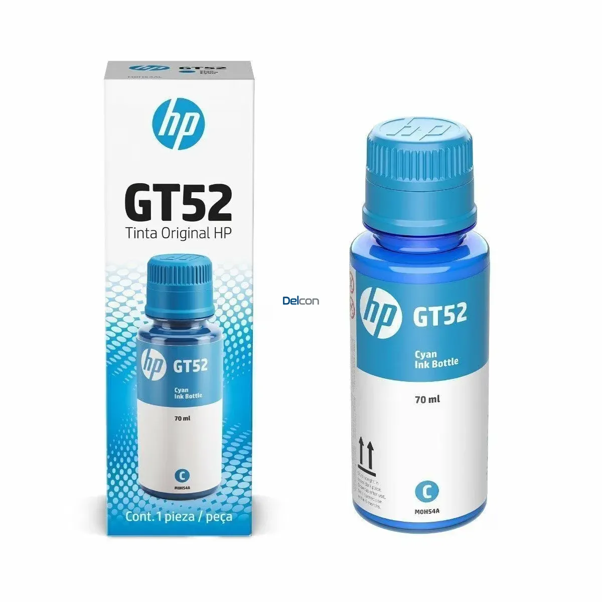 Botella de Tinta Original HP GT52 Cian 70ml, Rendimiento 8,000 Páginas