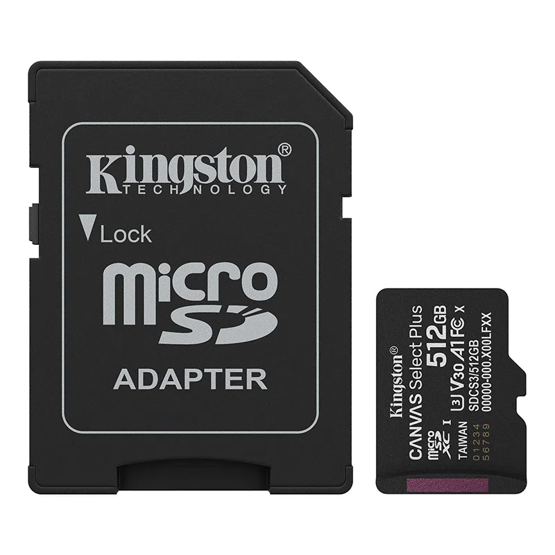 Tarjeta de Memoria Kingston 512GB microSD Canvas Select Plus -150MB/seg - Uhs-I Clase 10