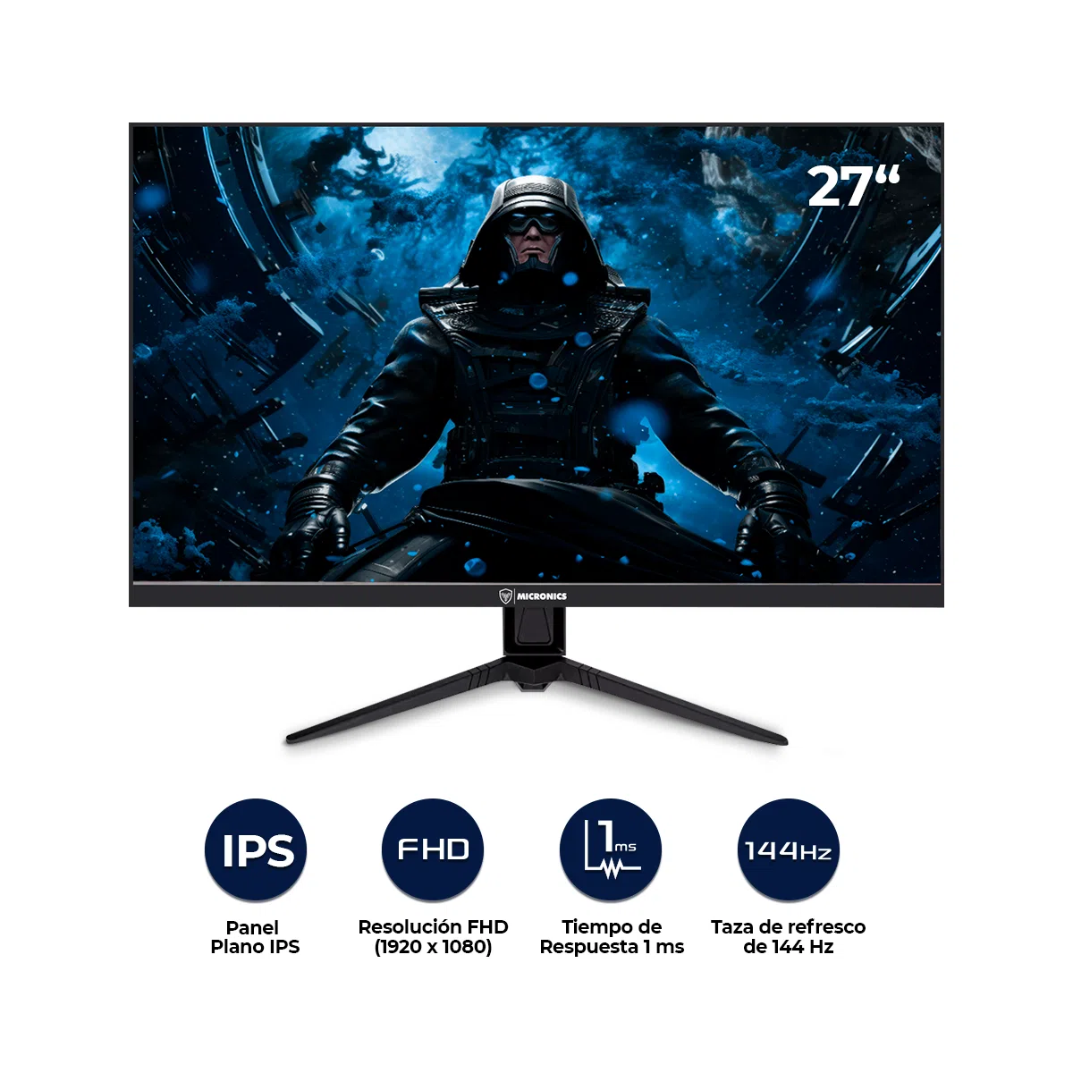 Monitor Gamer Micronics Fenix Flat IPS / 27" / FHD / 144Hz / 1ms
