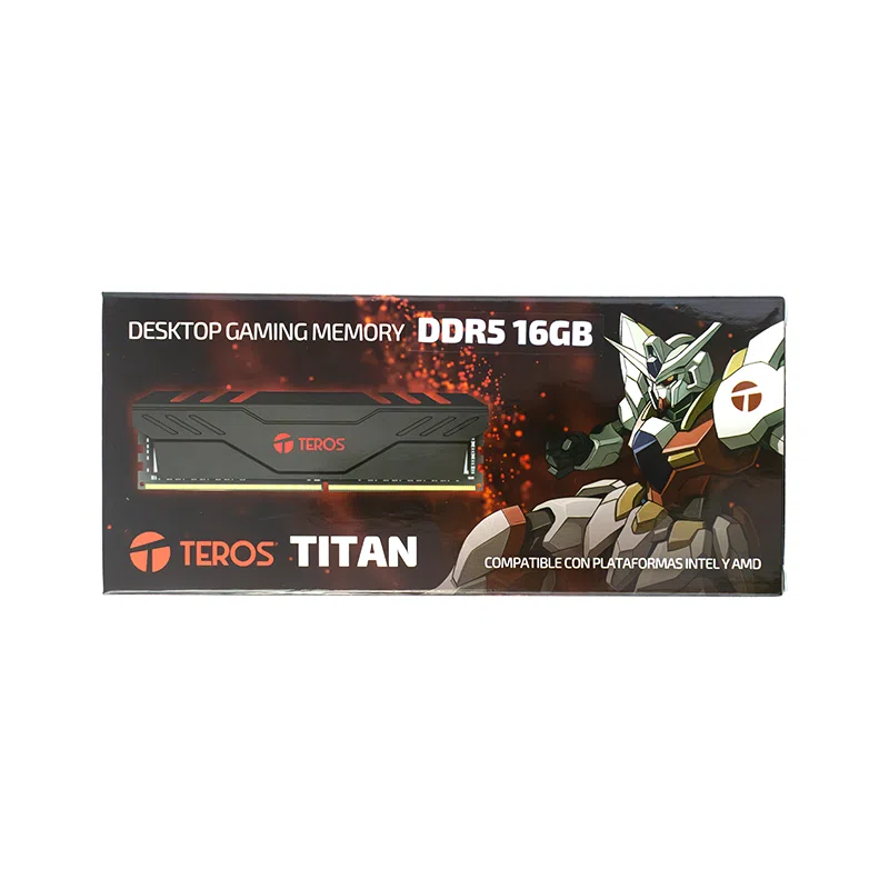 Memoria RAM Teros Titan 16GB DDR5 5600MHz UDIMM para PC, CL45, 1.1V, con Disipador Negro