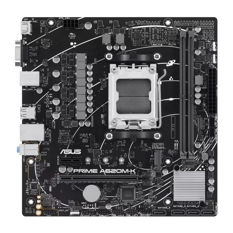 Placa Madre ASUS Prime A620M-K / AM5 / DDR5 / M.2