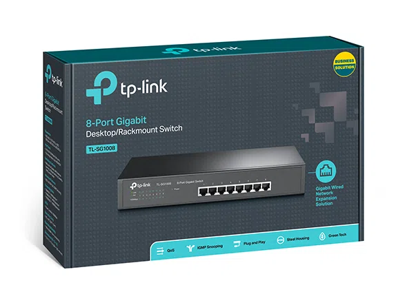 Switch 8 Puertos Gigabit TP-Link TL-SG1008 Metálico Rackeable